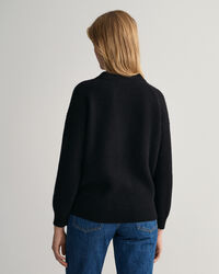 Gerippter Rundhalspullover aus Wolle