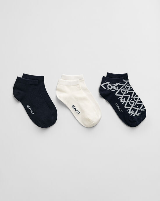 3er-Pack Monogram Knöchelsocken