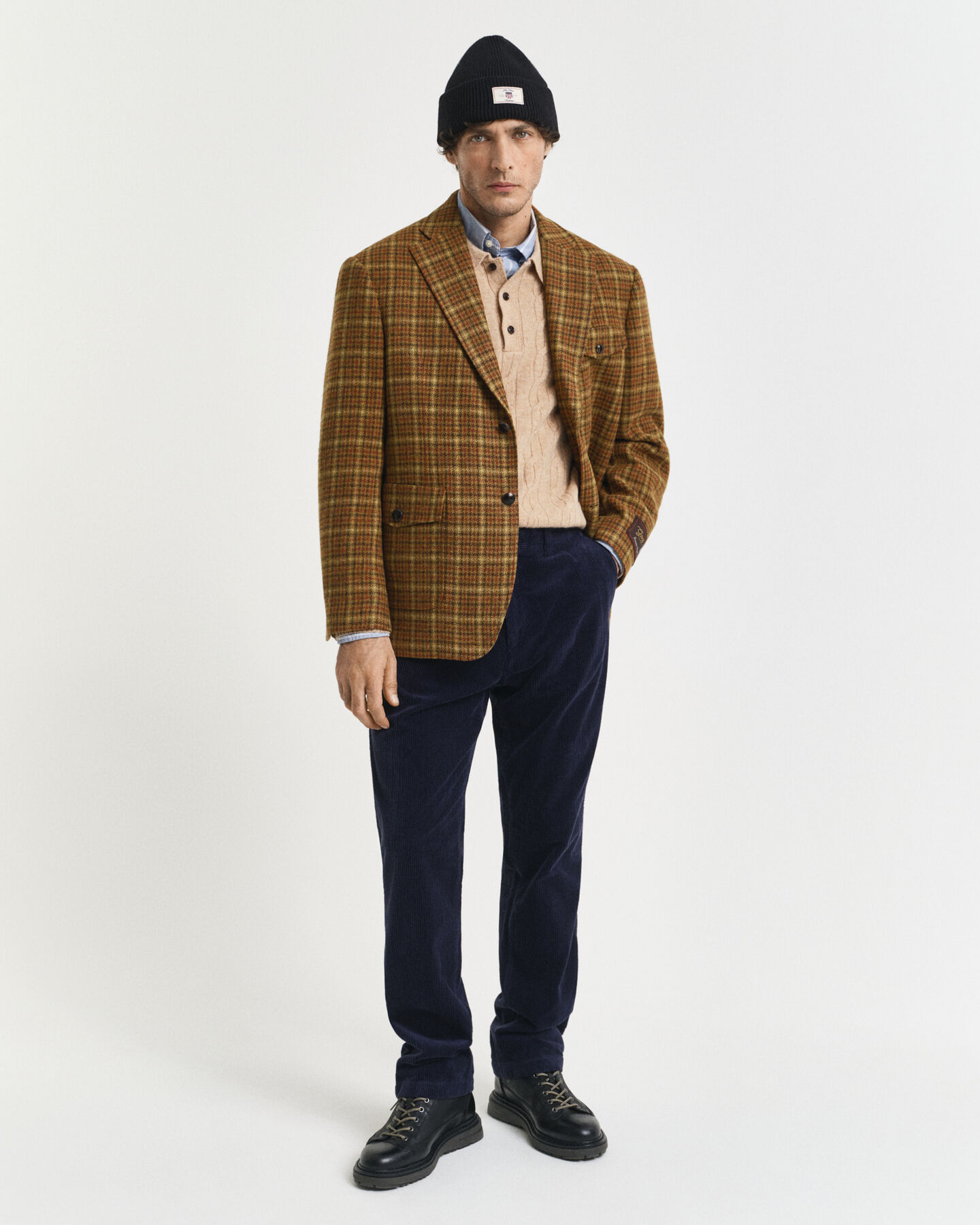 Relaxed Fit Tweed-Sakko mit Karomuster