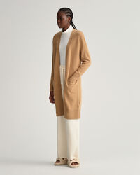 Lange Wollstrickjacke