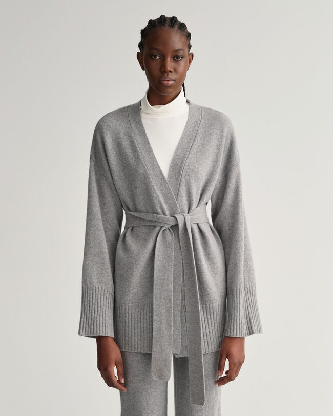 Lounge Wickelstrickjacke