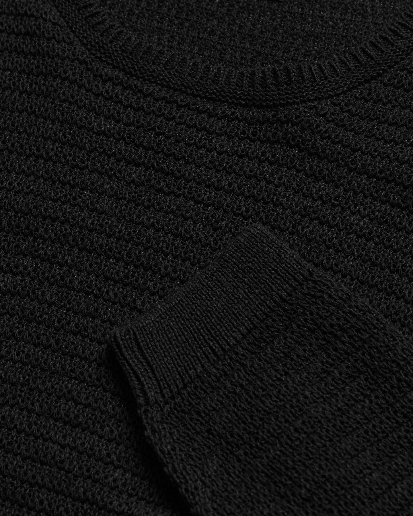 Textured Baumwoll Leinen Rundhalspullover