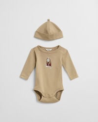 Baby Body und Beanie mit Hunde-Print