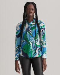 Regular Fit Baumwoll-Seiden-Bluse mit Paisley-Muster