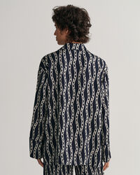 Relaxed Fit Chain Print Bluse im Pyjamastil