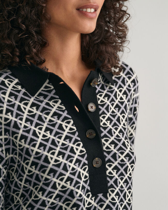 G Patterned Jacquard-Polopullover