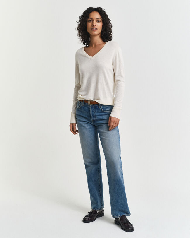 Feinstrick V-Neck Pullover