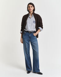 Zopfmuster Strickjacke mit Reißverschluss